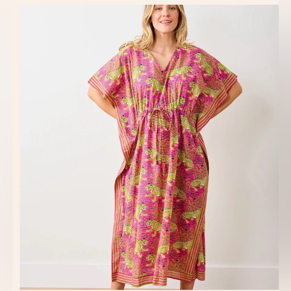 NWT Printfresh Bagheera Let’s Cruise Caftan Swim Cover-up Dress O/S